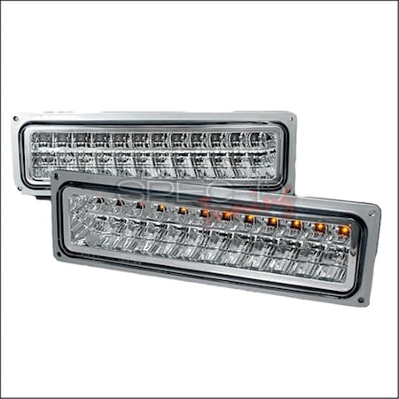 Overtime LED Bumper Lights for 88 to 98 Chevrolet C10, Chrome - 6 x 10 x 18 in. OV939853